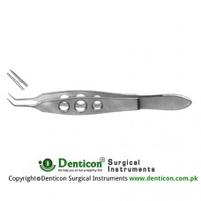 McPherson Suture Tying Forcep Angled - With Tying Platform Stainless Steel, 10 cm - 4" Jaws Length 5 mm